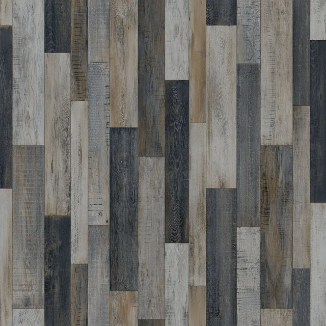 FOAM SHEET VINYL Flooring Bathroom Kitchen Metallic Blue Grey Wood