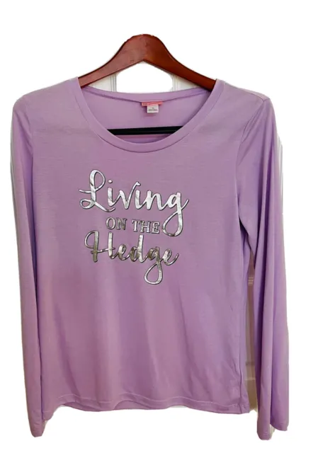 Long Sleeve T Shirt Crew Neck Round Neck Tee - Living On The Hedge” Lilac Color