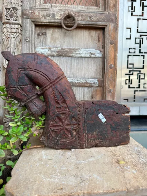 1800's Ancient Old Wooden Hand Crafted Beautiful Horse Figurine