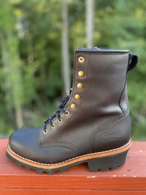 RED WING BOOTS 4418 Leather Logger Lineman Steel Toe Quilted Men s