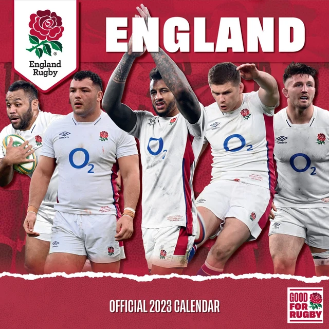 ENGLAND RUGBY UNION 2023 Calendar, Month To View Square Wall Calendar