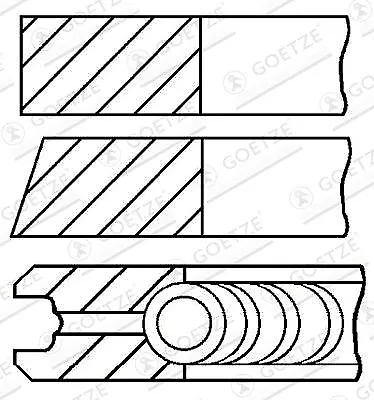 GOETZE ENGINE 08-152003-00 Kolbenringsatz Kolbenringe für FIAT DUCATO Bus (230)