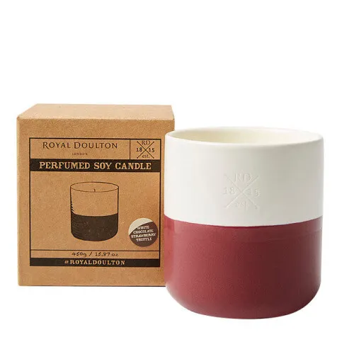 Royal Doulton Home Fragrance Coffee Candle 450g- White Chocolate Strawberry T...