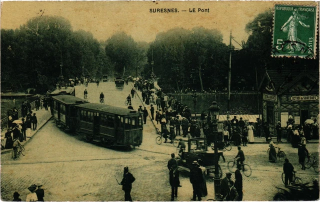 CPA AK SURESNES Le Pont TRAM VAPOR (977418)