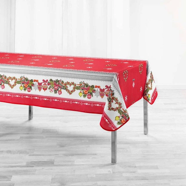 Nappe Constellation Rouge Argent 240x150 Cm - Anti-Tache Infroissable - Polyester - MCTISSUS - Neuf Avec Étiquettes