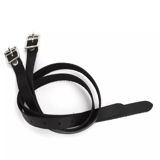 2pcs 50cm Leather Spur Strap Band Stainless Steel Buckle Horse Accessories