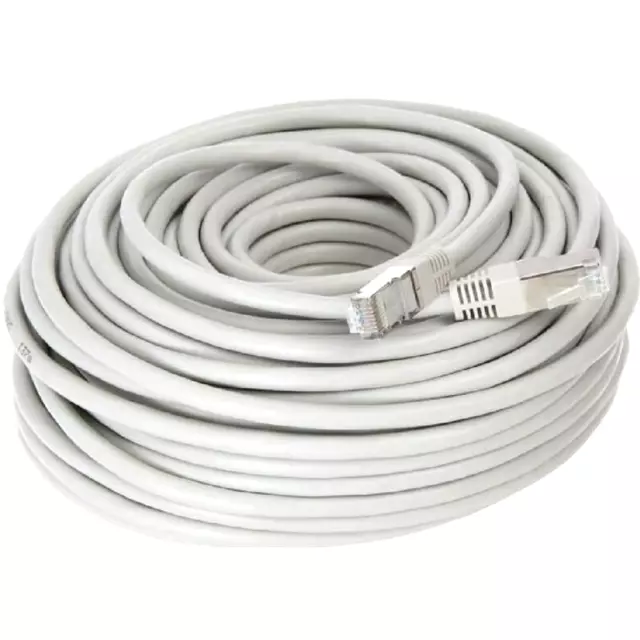 Câble Rond Ethernet Réseau RJ45 Cat 6 Blanc 10m Connexion Internet LAN DSL 100Mb