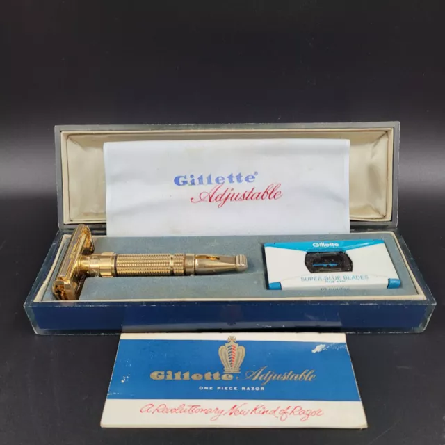 1960 Gillette Gold Adjustable 1-9 Toggle F-4 w/ Box