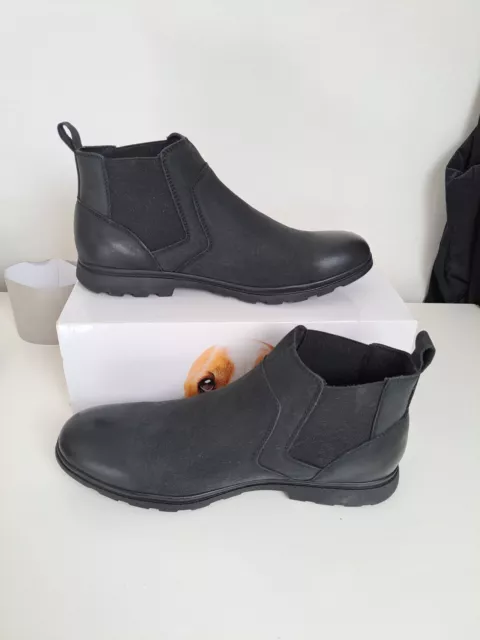 HUSH PUPPIES TYRONE (Chelsea Style) Boots Black Waxed Nubuck Size Uk9 £ ...