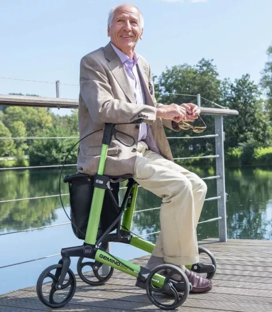 Leichtgewicht-Rollator Gemino 30 Avec Cadre Arrière Léger Compact Pliable Walker