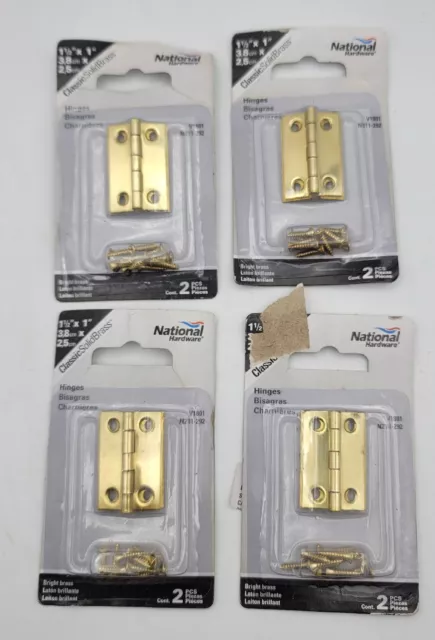 National Hardware N211-292 Solid Brass Decorative V1801 Narrow Hinge 1-1/2x1 in.