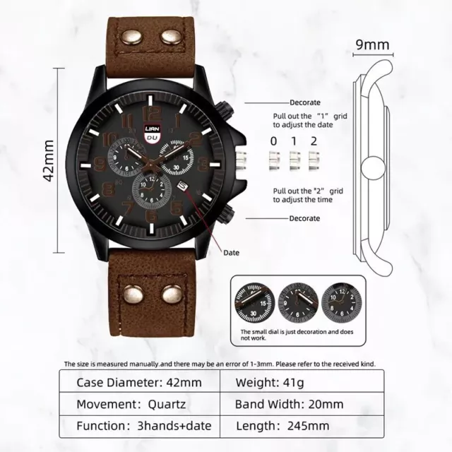 Mens Luxury Watches| Men Casual Leather Quartz Watch 2