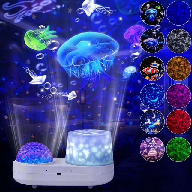 360° ROTATION OCEAN Animal Jellyfish Lamp Projector Kids Star Galaxy ...