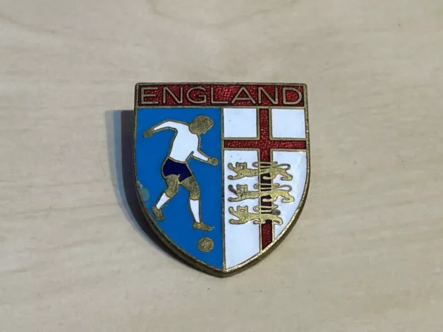 England National Football Team Supporters Enamel Badge 1960s/70s Vintage
