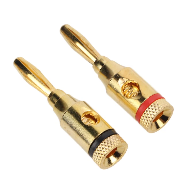 12pcs Gold Plated Speaker Banana Plugs Aluminium Alloy Speaker Connector Ope SLK