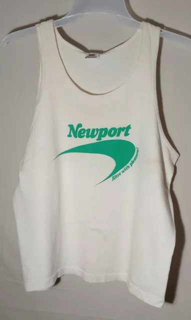 Vintage 80's Newport Cigarettes Men's (Large) Single Stitch Tank Top (Read Desc)