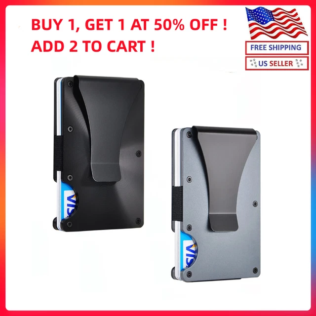 Men RFID Blocking Minimalist Slim Carbon Fiber Wallets Money Clip Card Holder