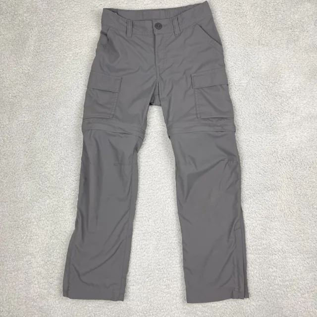 REI CO OP Convertible Pants Kid Small S Grey Cargo Pockets Nylon Hiking Zip Off
