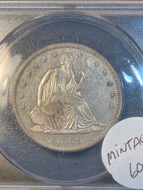 Anacs Pf55 Details Cleaned 1869 Proof Seated Half Dollar Low Mintage Proof