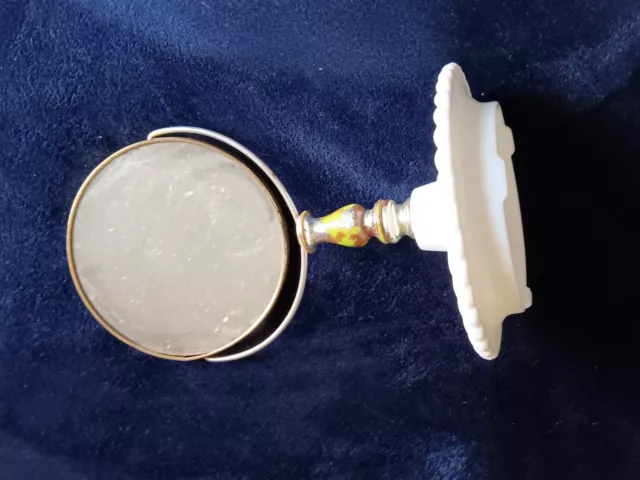 50's Vintage Milkglass Base With 5" Double Mirror