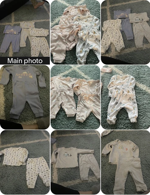 #62#15#16 9 sets of pjs baby girl clothes 3-6 months bundle Pink Used Pjs