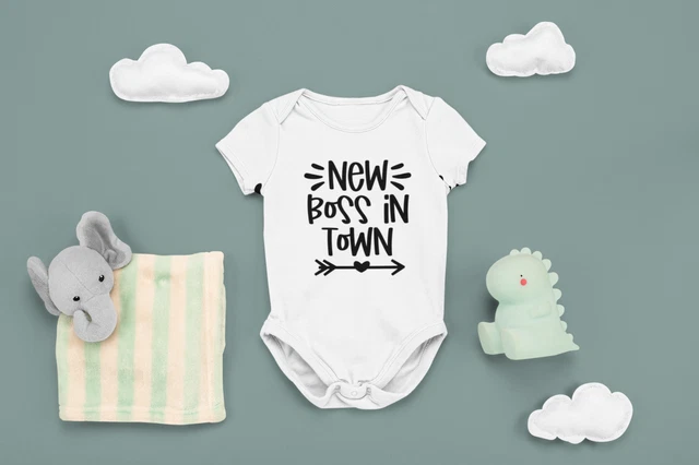Nuovo body gilet bambino a maniche corte Boss In Town cotone divertente bambino crescita unisex