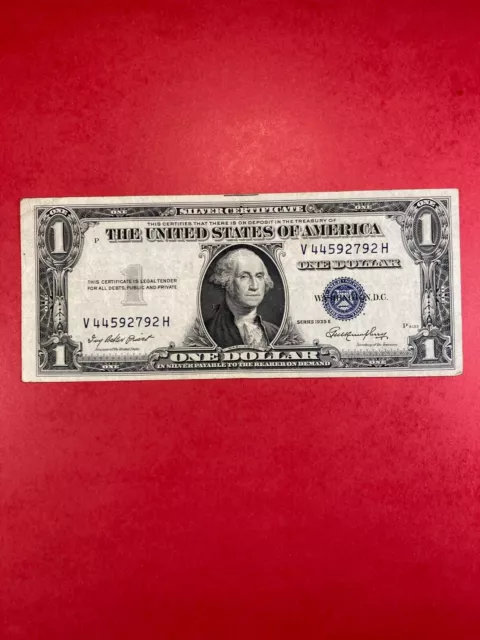1935 United States One Dollar Silver Certificate , Blue Seal Banknote