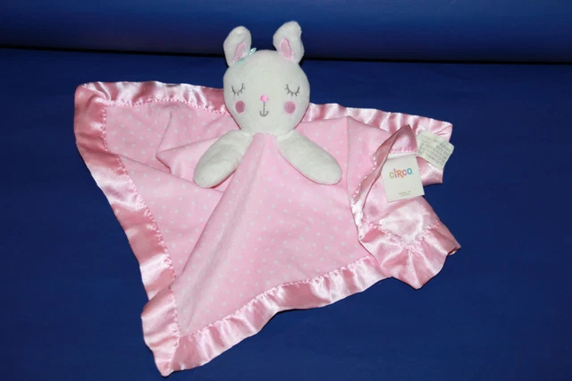 Doudou Circo Lapin Rabbit  Plat Rose Pois Blanc Etat Neuf