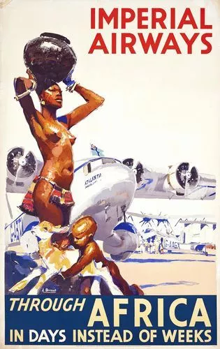 Vintage Imperial Airways To Africa Airline Poster A4/A3/A2/A1 Print