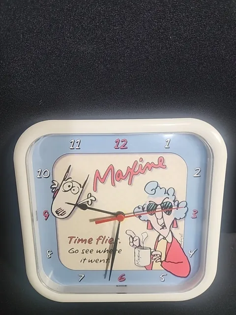 Hallmark  MAXINE Funny Times Flies. Go See Where It Went Clock Saying Snarky