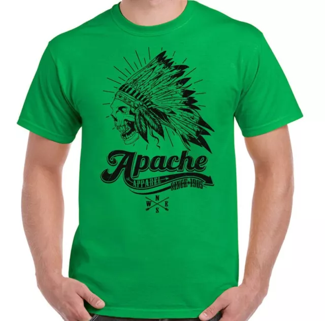T-shirt teschio indiano Apache abbigliamento uomo copricapo moto biker tatuaggio bici 10