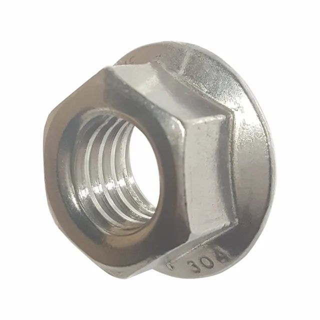 3/8-16 Stainless Steel Flange Nuts Serrated Base Lock Anti Vibration Qty 100