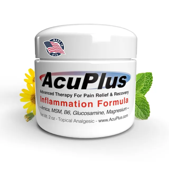 AcuPlus Pain Relief Cream - Relief and Recovery Bursitis, Tendonitis, Joint 2oz