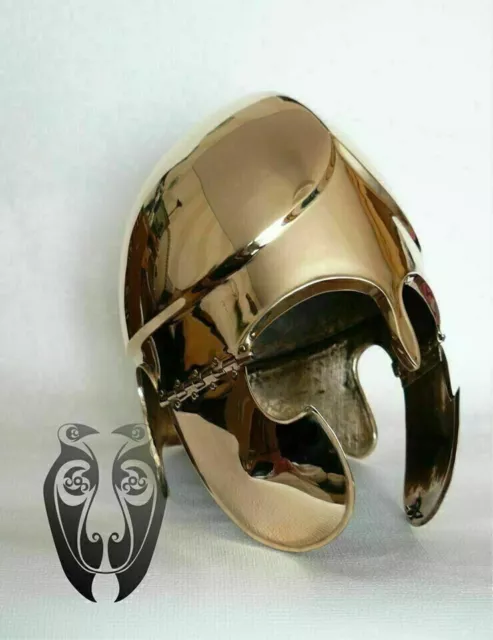 Medieval Knight Late Corinthian Helmet 18G Steel Early Roman Greek Costume Gift