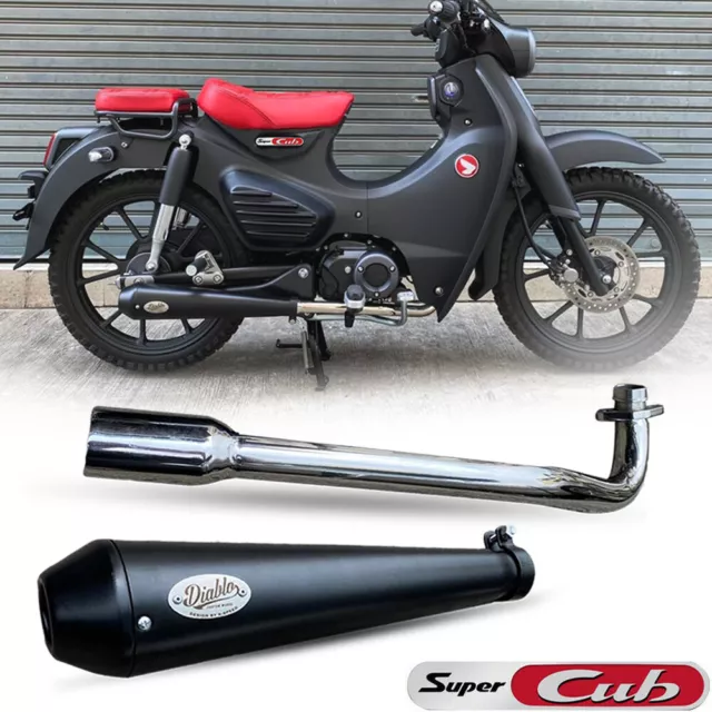 Tubo Marmitta Scarico Nero Completo Diablo Adatto Per Honda Super Cub C125 18-22