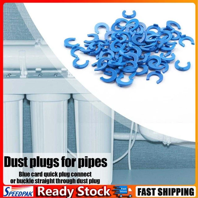 50pcs OD Tube PE Pipe Fitting Blue Clip C-ring RO Water Filter System (1/4)