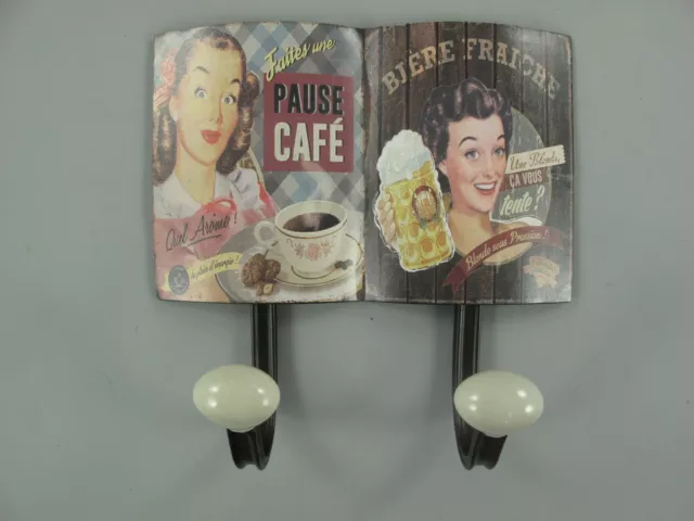 9977678 Ganci Guardaroba Metallo Cafè Birra Pausa Vintage 20x22cm