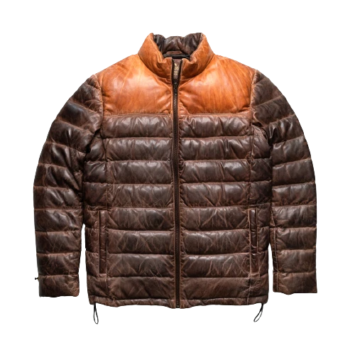 Leather Jacket-Genuine Sheepskin Leather Quilted Jacket leather for Men