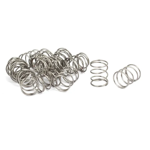 1mmx16mmx20mm 304 Stainless Steel Compression Springs Silver Tone 20pcs