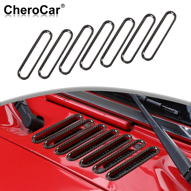 CARBON FIBER HOOD Vent Cover Cowl Panel Vent Trim For Jeep Wrangler JK