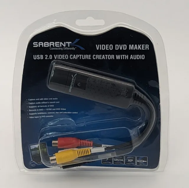 Sabrent USB 2.0 Video/Audio Capture DVD Maker Adapter USB-AVCPT