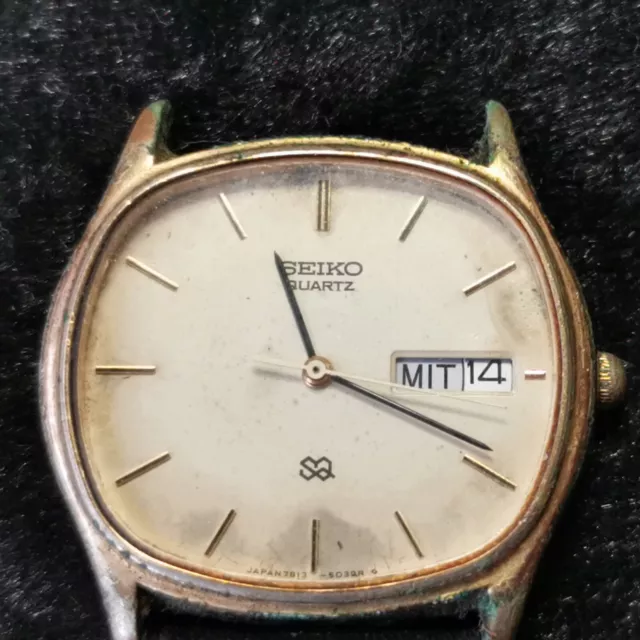 VINTAGE SEIKO S2, 7813-5039 Mens Gold Plated Quartz Day / Date Watch,  Working £ - PicClick UK