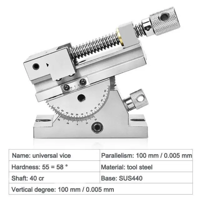 2 Inch Sine Slope Precision Universal Grind Machine Vise Screw Angle Adjustable