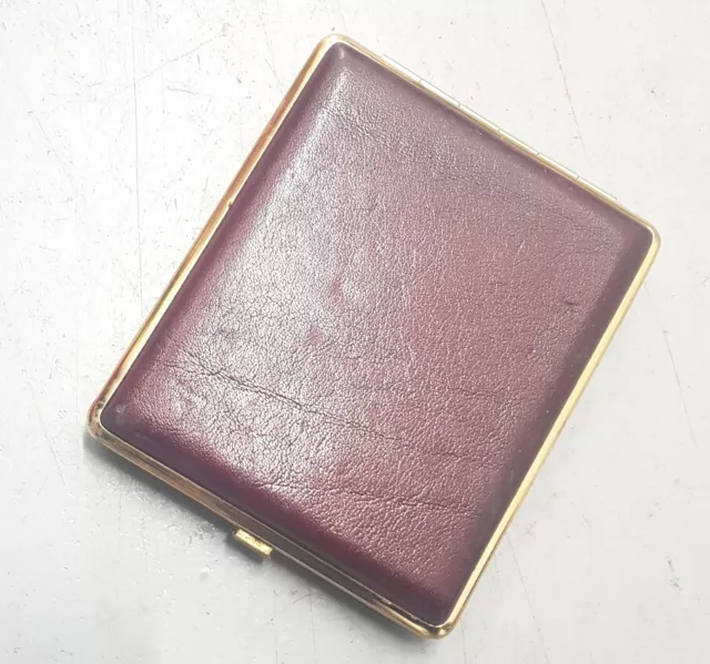 WEST Germany Leather cigarette case 1950's. Signed SPORT Deep RED VGC Gift Retro