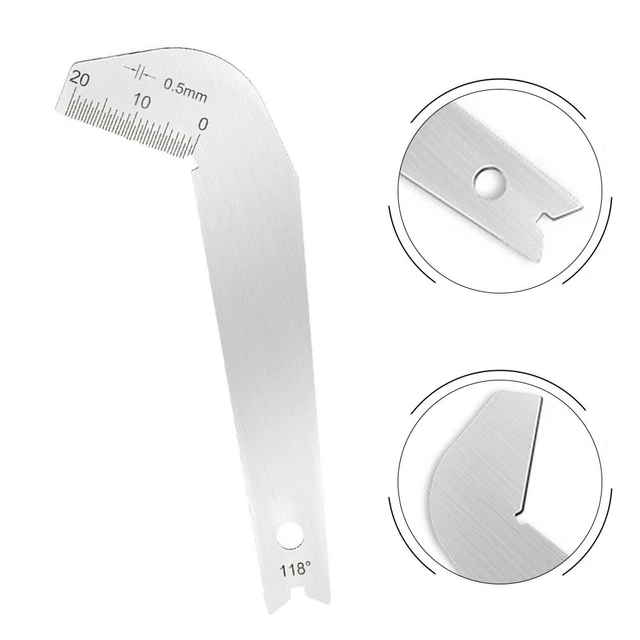 Jauge D'affûtage de Foret, Acier Inoxydable, Précision de 0,5 Mm, Jauge