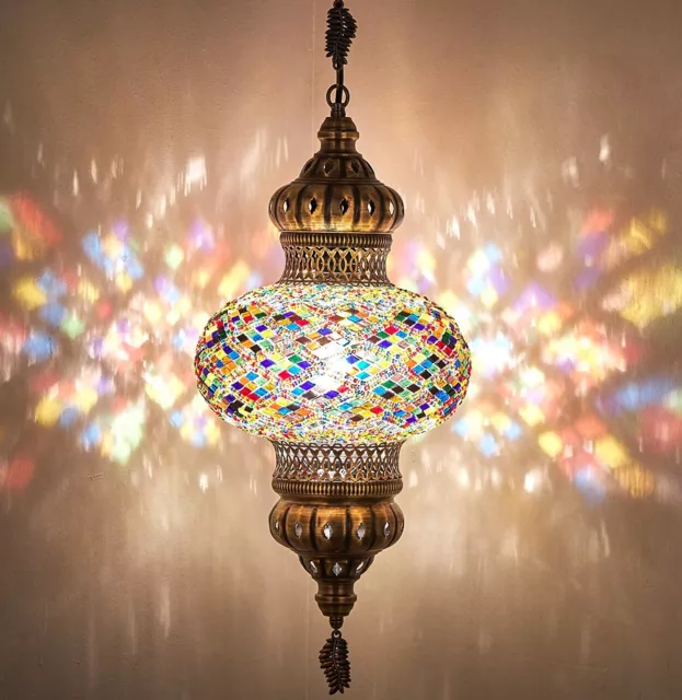 DEMMEX XL Light - Turkish Moroccan Mosaic PLUGIN Ceiling Hanging  Pendant Lamp
