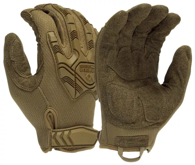 Pyramex Hook & Loop Impact Gloves - Men's, Brown, Medium, VGTG40TM Men's Gloves