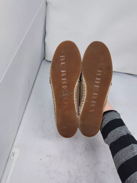 Burberry Hodgeson Check Espadrille Flats Size EU 37 US 7 WOMENS 2