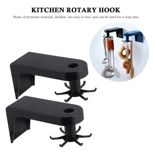 2 Pcs Kitchen Swivel Hook Pot Pan Rack Swivel Towel Hook Cooking Utensils Child