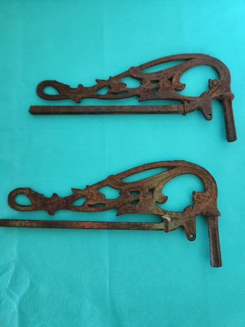 Vintage Antique Cast metal Swing Arm Drapery Rods